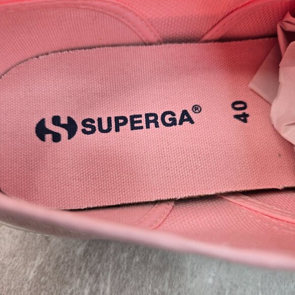 Superga Sneakers 9 Pink Canvas Streetwear Low Top Casual Normcore Lace Up Shoes - Picture 10 of 12